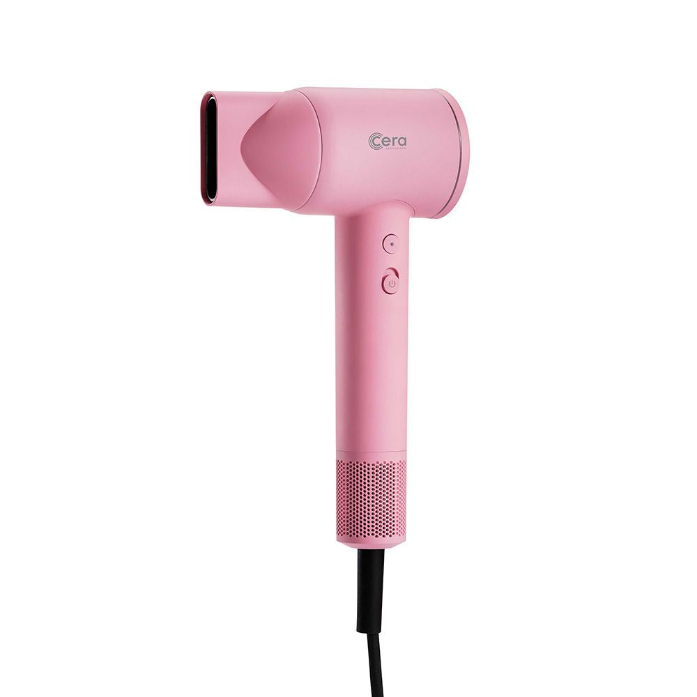 Cera Pro BLDC Føner 1600W | Profesjonell hårføner med lav vekt- Pink