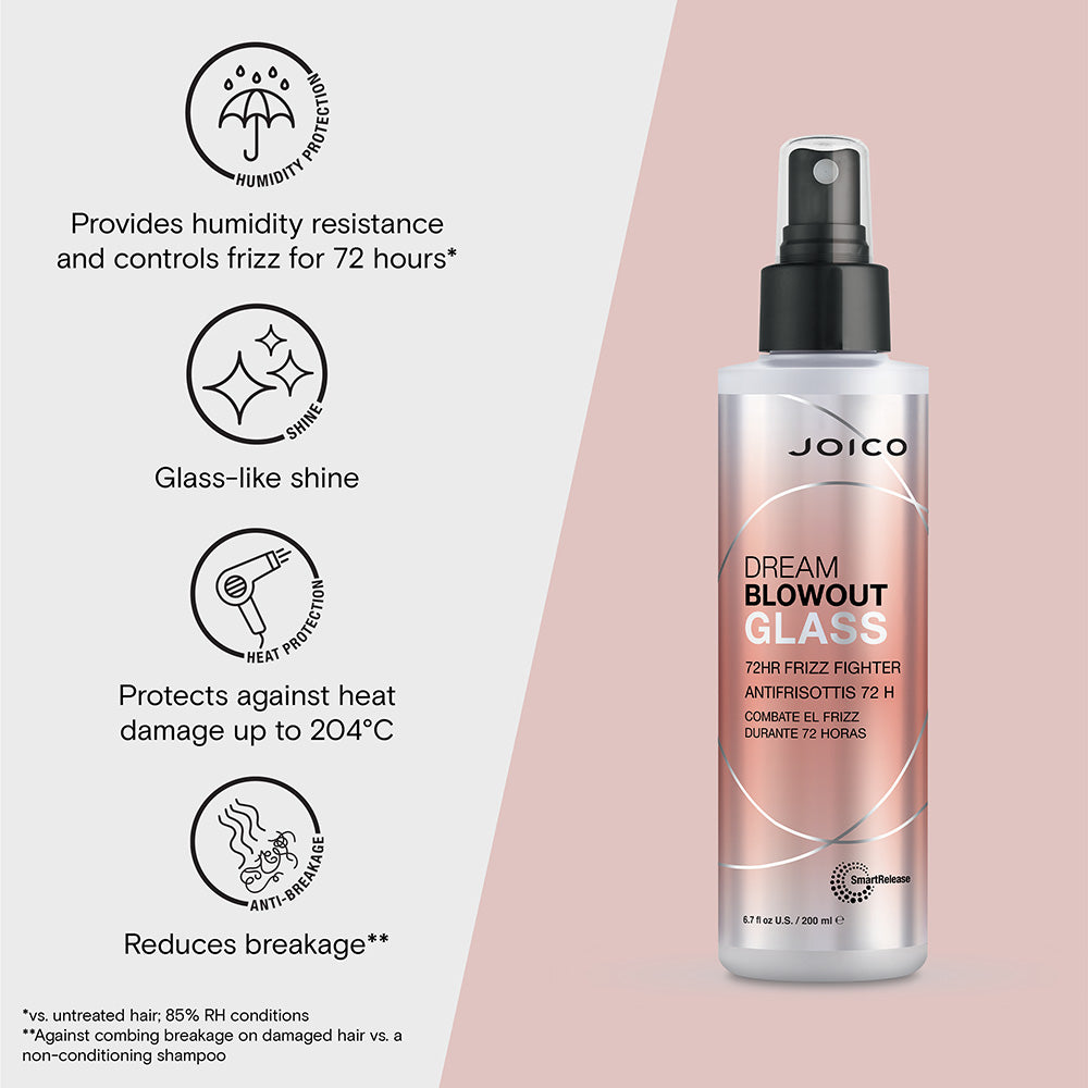 Joico Dream Blowout Glass 200 ml | Glansgivende fønspray mot frizz