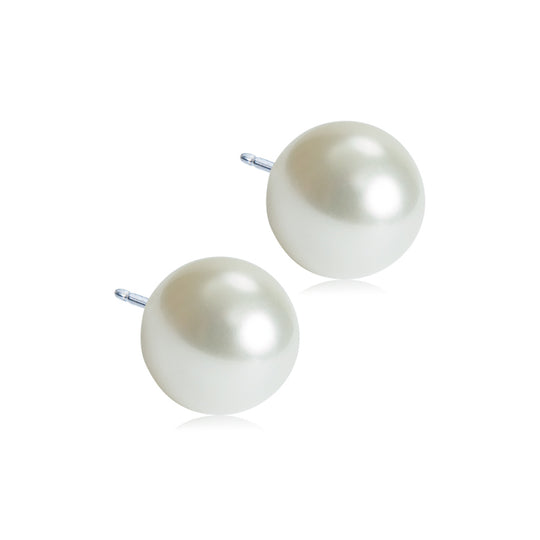 Blomdahl NT Pearl White 10 mm | Perleøredobber i medisinsk titan