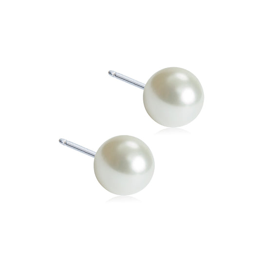 Blomdahl NT Pearl White 6 mm | Perleøredobber i medisinsk titan