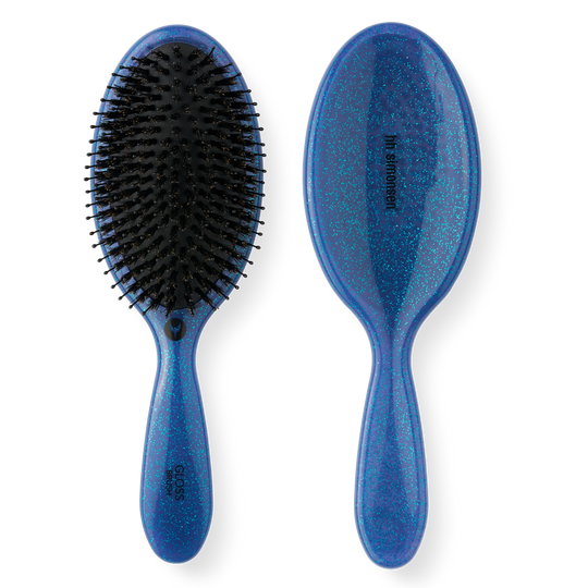HH Simonsen Gloss Brush Glitter Blue | Hårbørste for glans og glatthet